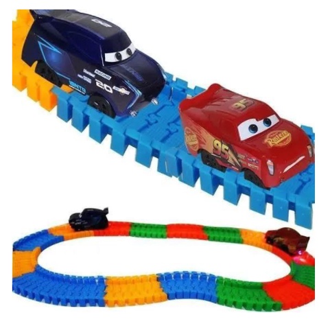 Pista Com Carrinho Mc Quenn Led Trilha Maluca P/montar 56 Peças em Oferta na Shopee