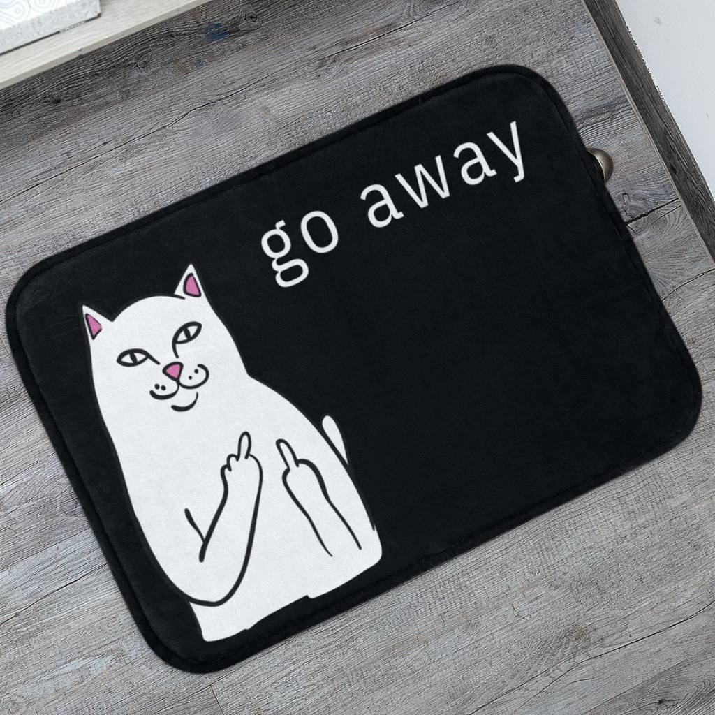 Tapete de Porta Go Away para Entrada, Quarto, Sala 55x35cm