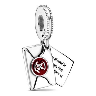 Berloque Charm - Carta Hogwarts Harry Potter - Banhado a Prata