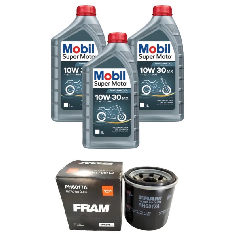 Kit troca óleo Mobil 10w30 Filtro Xl700 Transalp