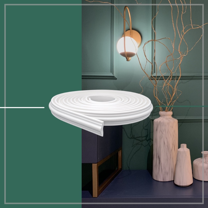 Roda Meio Boiserie de EVA Flexível Autocolante 3,8cm de altura valor para 5 metros Modelo RM520