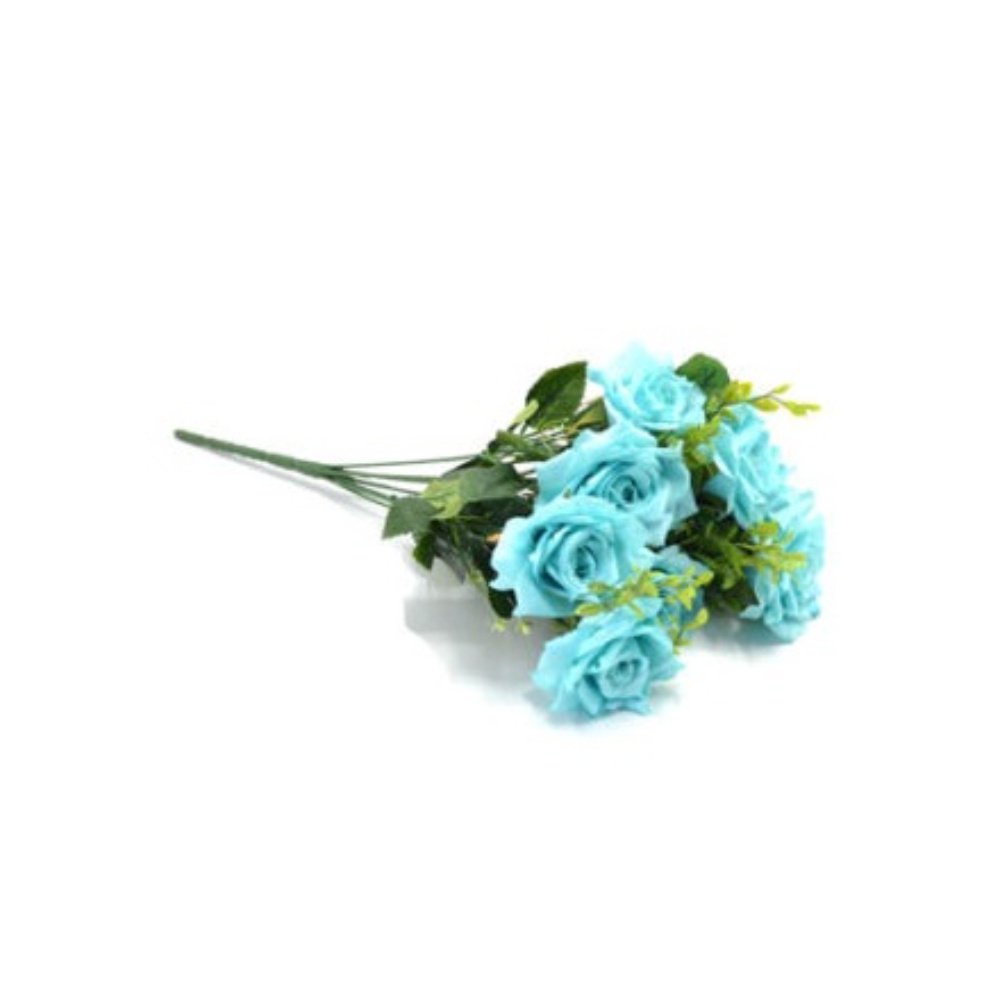 Flores Artificiais Permanentes Buque Rosas Azul Tiffany 20CM | Shopee Brasil
