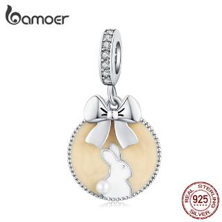 Bamoer Pulseira De Prata Esterlina 925 Com Pingente De Laço / Acessórios Diy