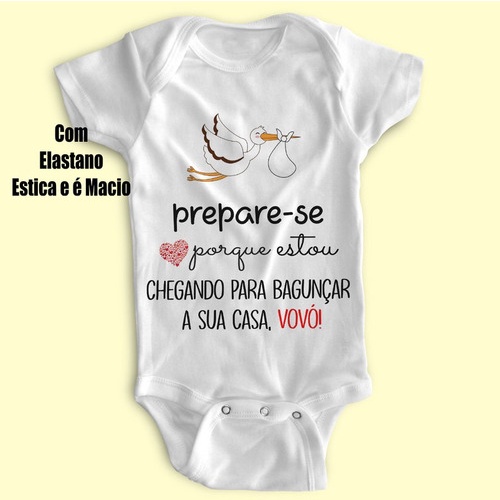 Body Bebe Body Personalizado Vovó Estou Chegando