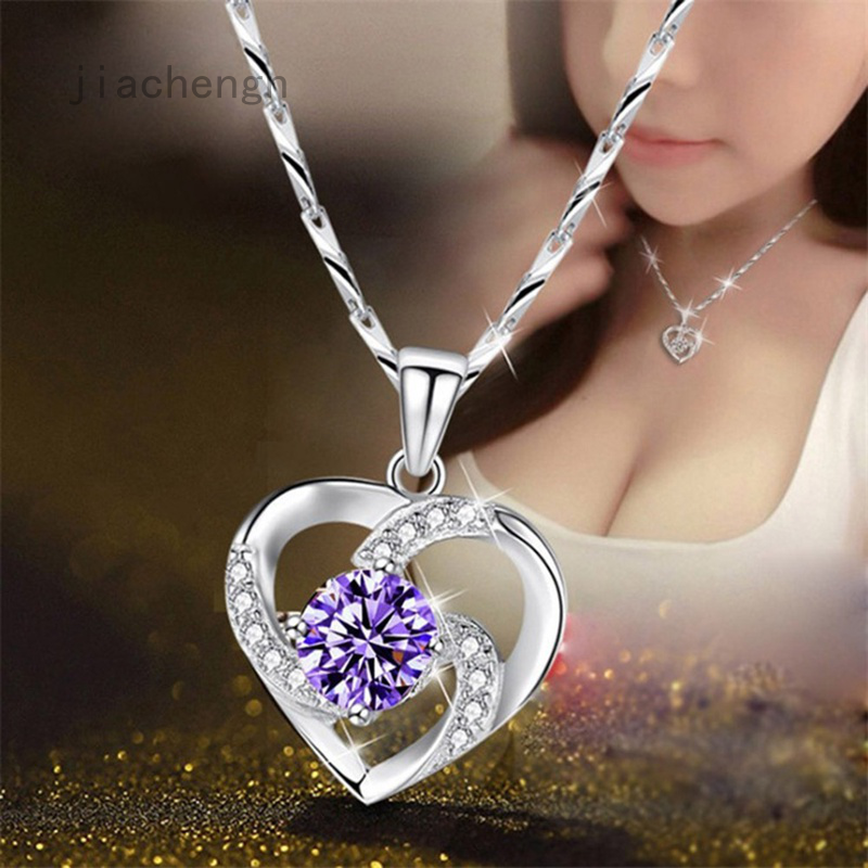 Bling Crystal Clear Zircon Pave Heart Love Pendant 18 Necklace Hope 