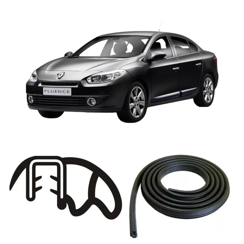 Borracha De Porta Dianteira Preta Estriada Renault Fluence em Oferta na Shopee