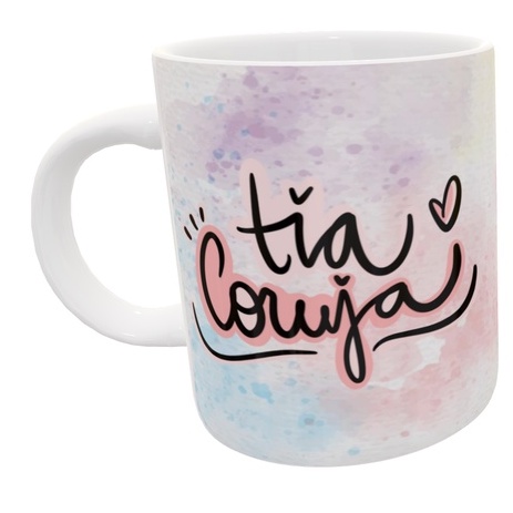 Caneca Personalizada De Tia Porcelana -Tia Coruja A melhor Tia Do Mundo