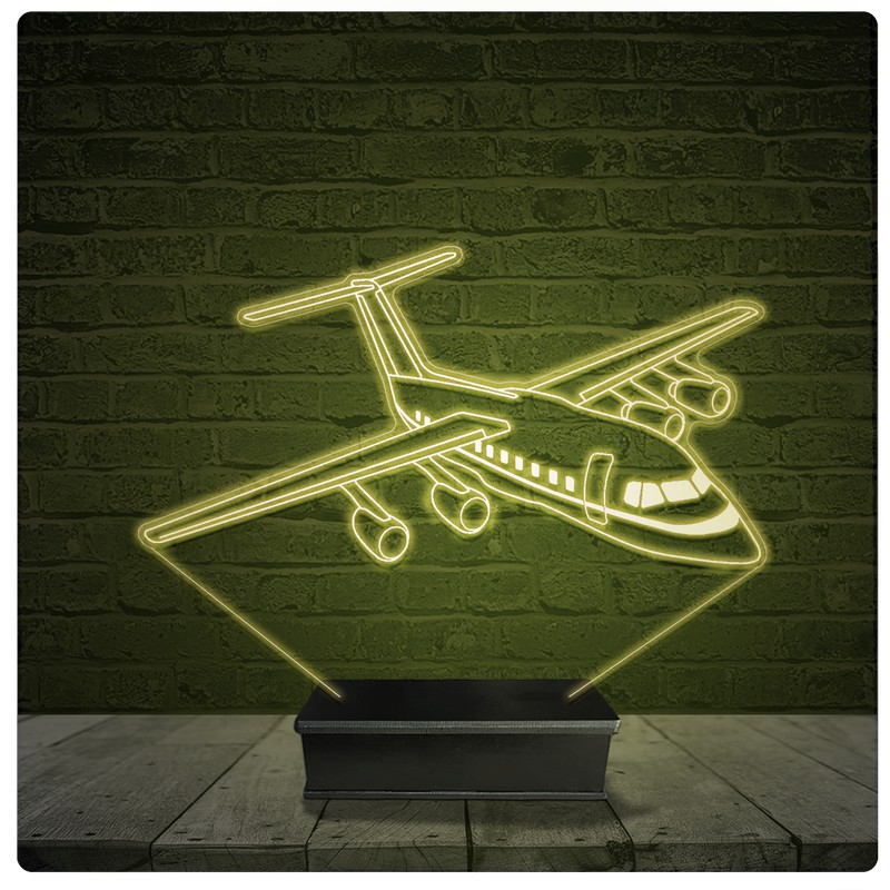 Led Luminária Acrílico Abajur - avião Jato Embraer