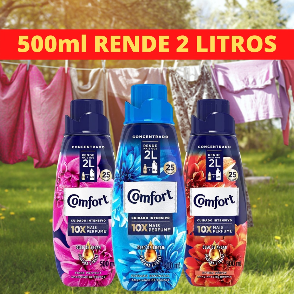 Amaciante de Roupa Comfort Concentrado | 500ml | Shopee Brasil