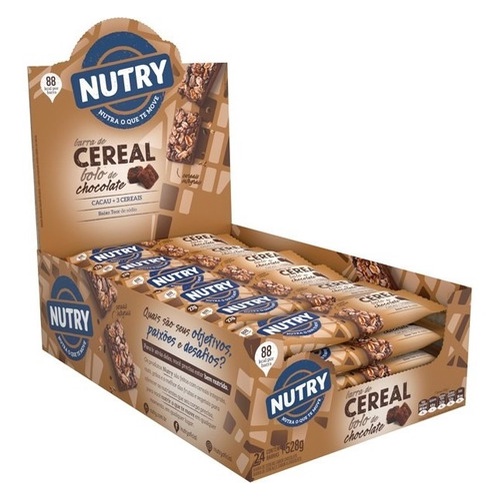 Barra Nutry 24x22g Bolo De Chocolate em Oferta na Shopee