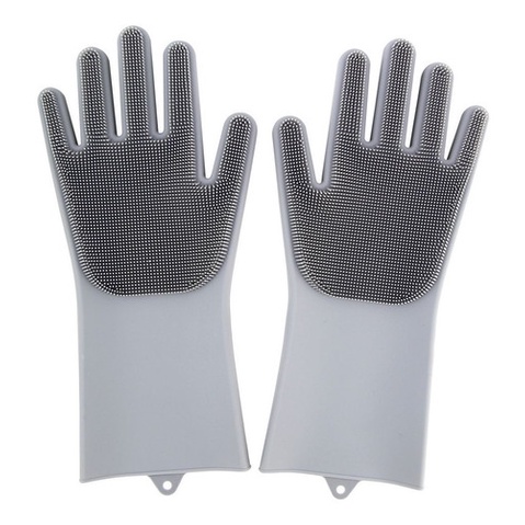 Par de Luvas De Silicone Para Esfregar Louças
