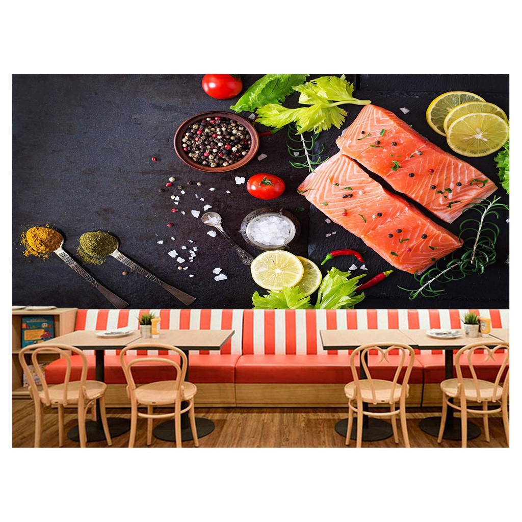 papel de parede Alimento Comida Almoço 3D 7,5m² AL152