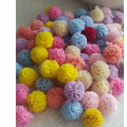 Pompom malha sorvetinho tam 1,5 cm pacote com 10