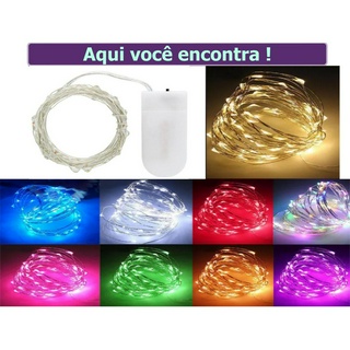 Cordao De Led Luz Fada Guirlanda 1m 10 LEDS a Bateria Decoracao Cordao De Luz 1 m