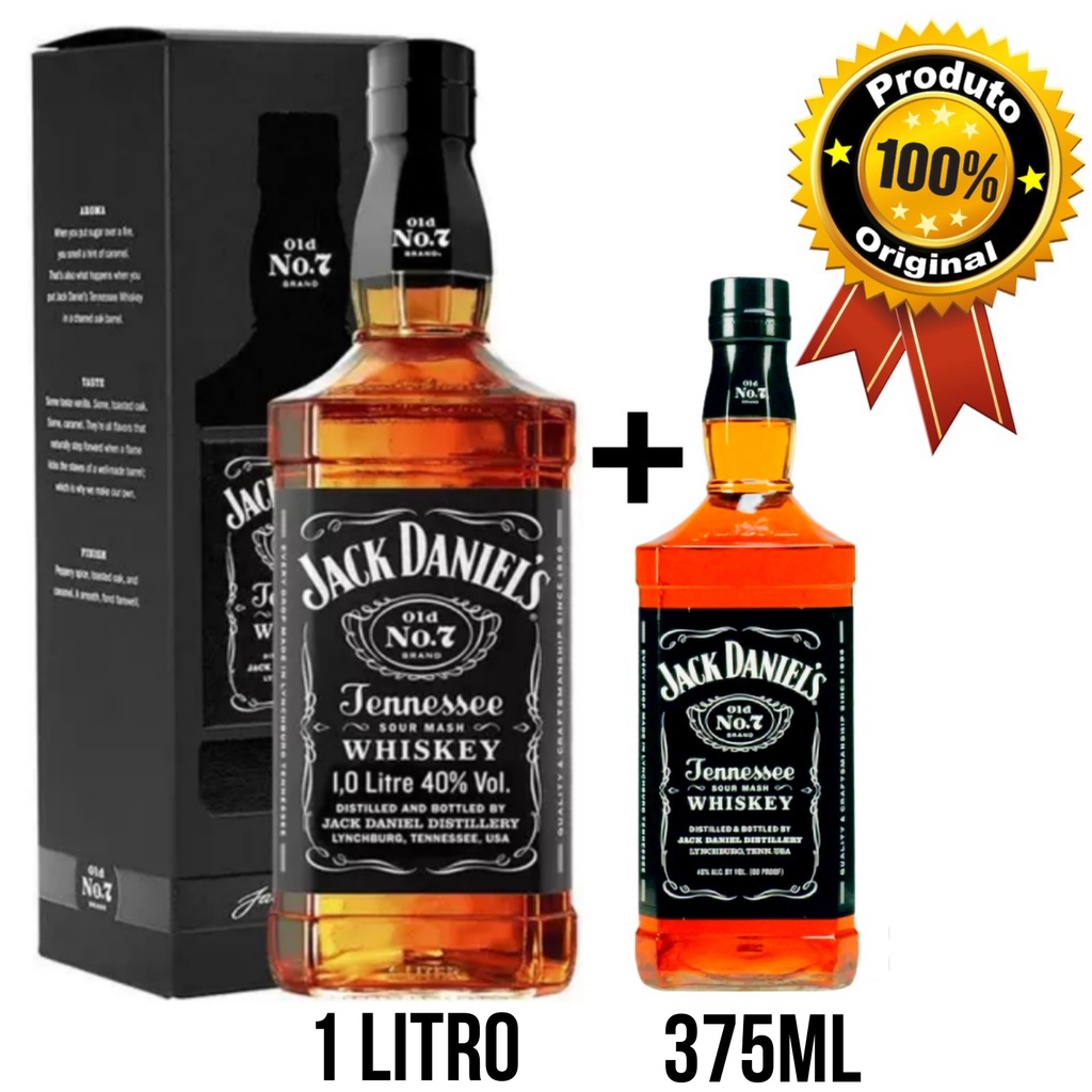 Whisky Jack Daniels 1Litro + Jack Daniels 375ml 100% Original | Shopee ...