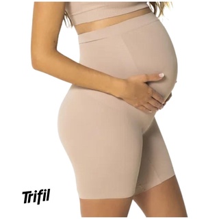Bermuda Short Sem Costura Em Poliamida Cintura Alta Trifil Para Gestante Gravida Maternidade