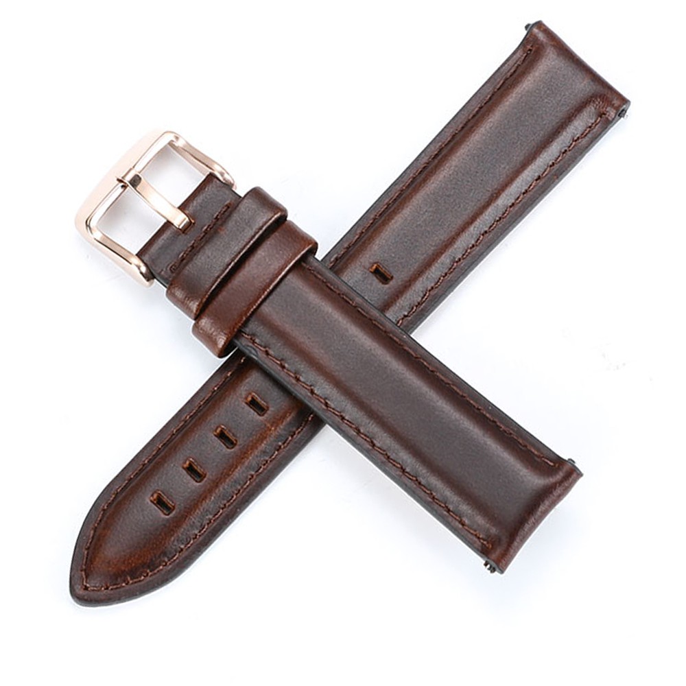 Pulseira de Couro Liso Marrom para Relógio Chilli Beans Com encaixe de 24mm