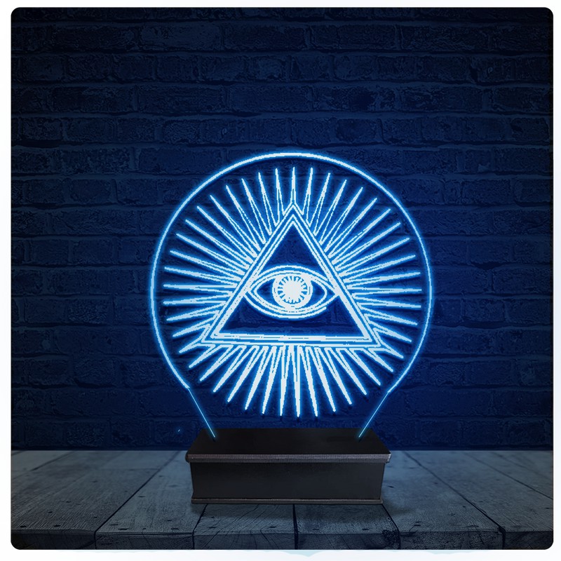 Luminária Led Acrilico Abajur - Maçonaria Olho Que Tudo Vê