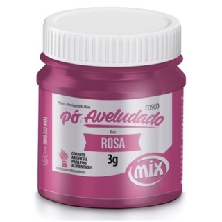 Corante Pó ROSA MIX 3g AVELUDADO Fosco Comestível Para Decoração de Bolos, Doces e Confeitaria