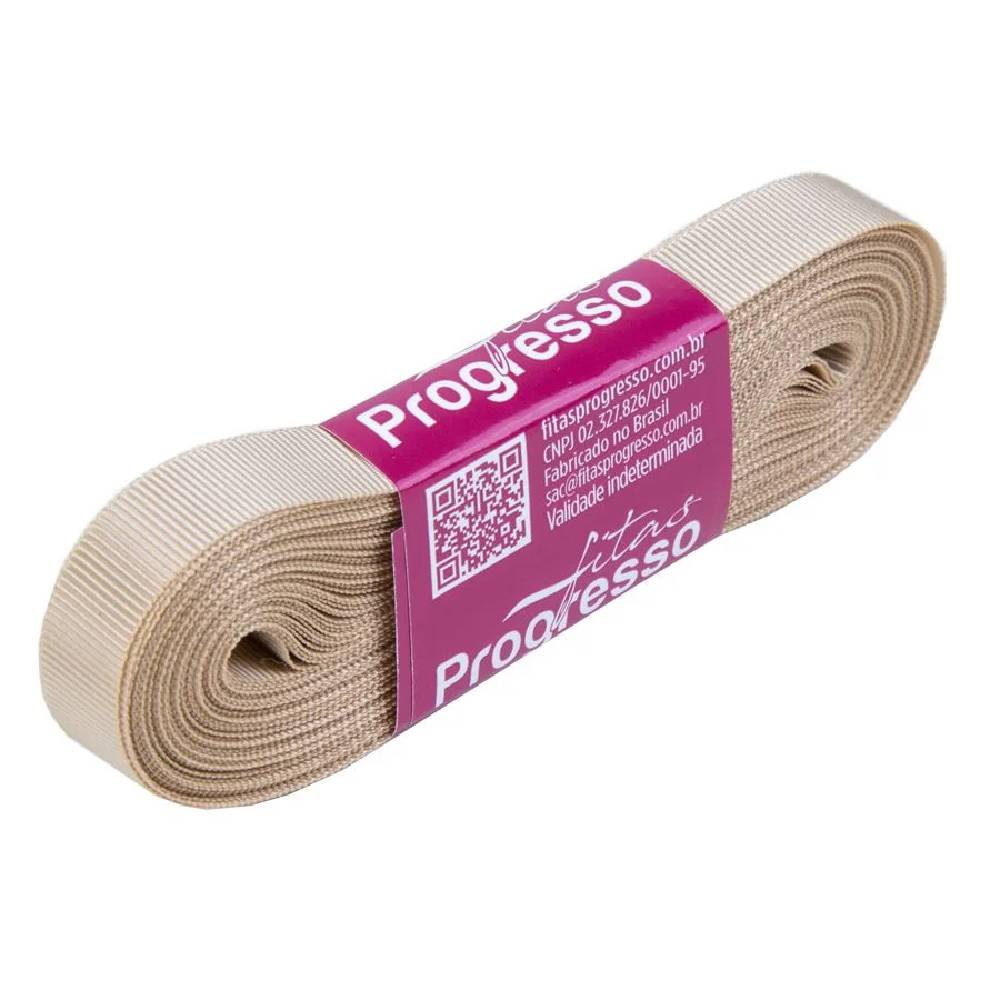 Fita Gorgurão Progresso 11mm nº2 - 10m Cor 236 Bege - 1un