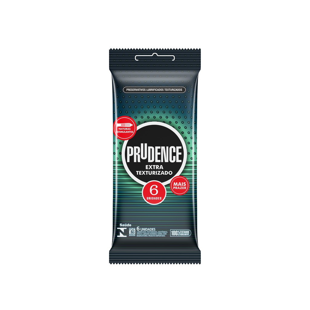 Camisinha Preservativo Prudence Extra Texturizado Com 6 unidades