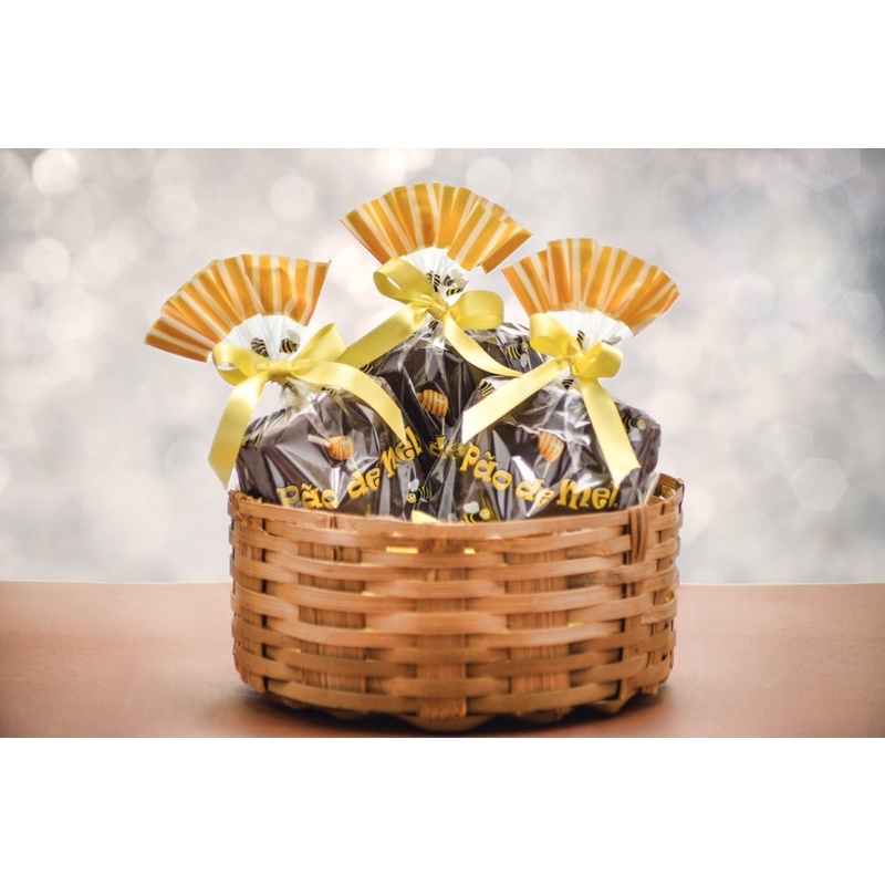 Saco transparente decorado Pão de Mel 10x14cm e 12x18cm 100un ou 500un