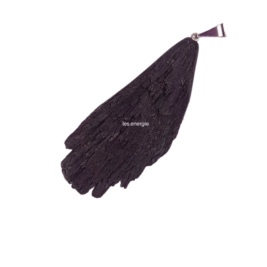 Pingente Cianita Preta Pedra Natural Bruta em Oferta na Shopee