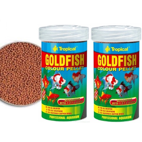 Kit 2 Pote Raçao Ornamentais Tropical Goldfish Pellet 360gr Carpa Kinguio 360