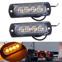 2 Pces 12V-24V 4 Luzes Led Âmbar/Vermelho/Branco/Azul Carro Reboque Lado Caminhão Sinal De Volta Luz Marcador Lâmpadas