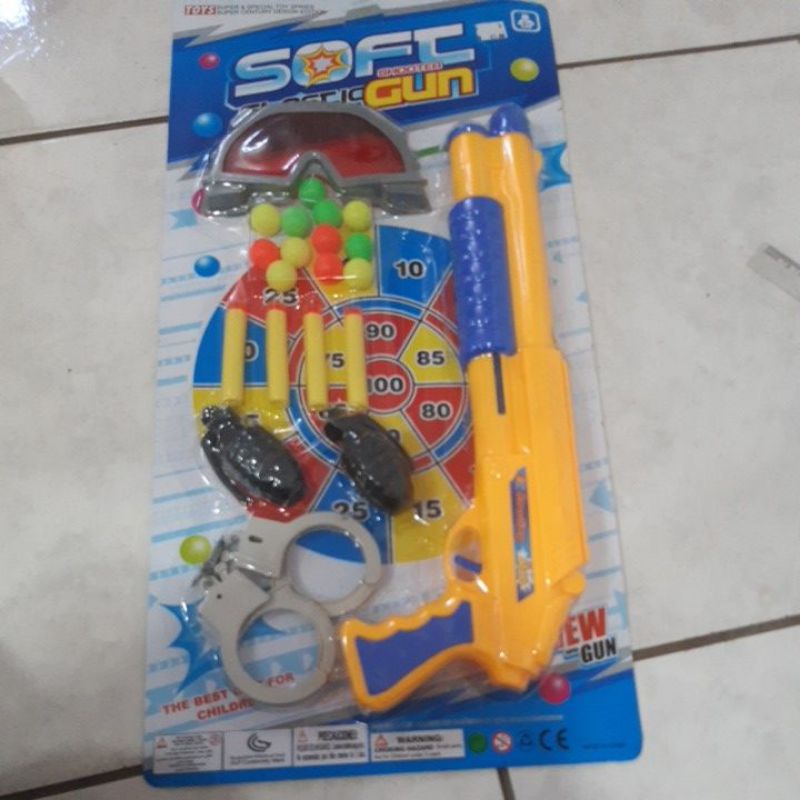 Kit pistola com Bolas,dardos e algema