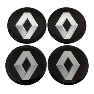 Jogo 4 Emblemas De Calotas Resinado Renault 48mm Clio Logan Sandero Kwid