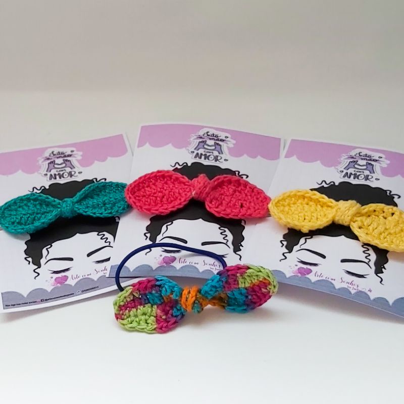 Enfeite de cabelo Laço Amigurumi