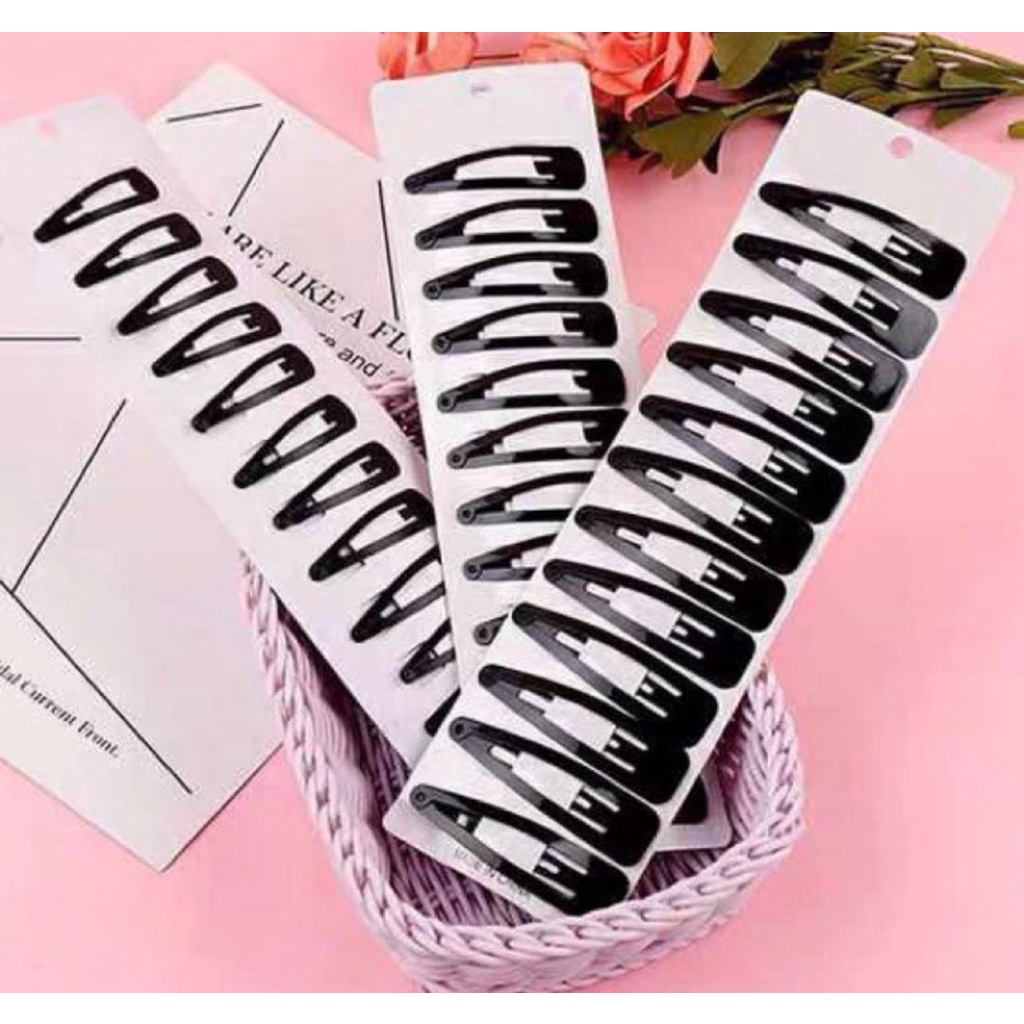 Tic Tac na cores PRETA Com 5pares 10unidades Presilha Prendedor De Cabelo pronto entrega em Oferta na Shopee