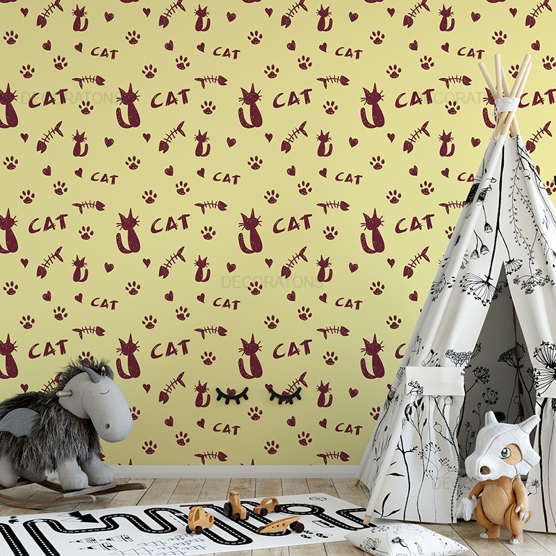 Papel de Parede Gatos Cat Pet Shop 1mx57cm FOF67N