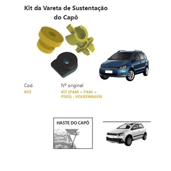 Kit de Sustentação da Vareta do Capô  Volkswagen Space Fox CrossFox Suran Plast Car