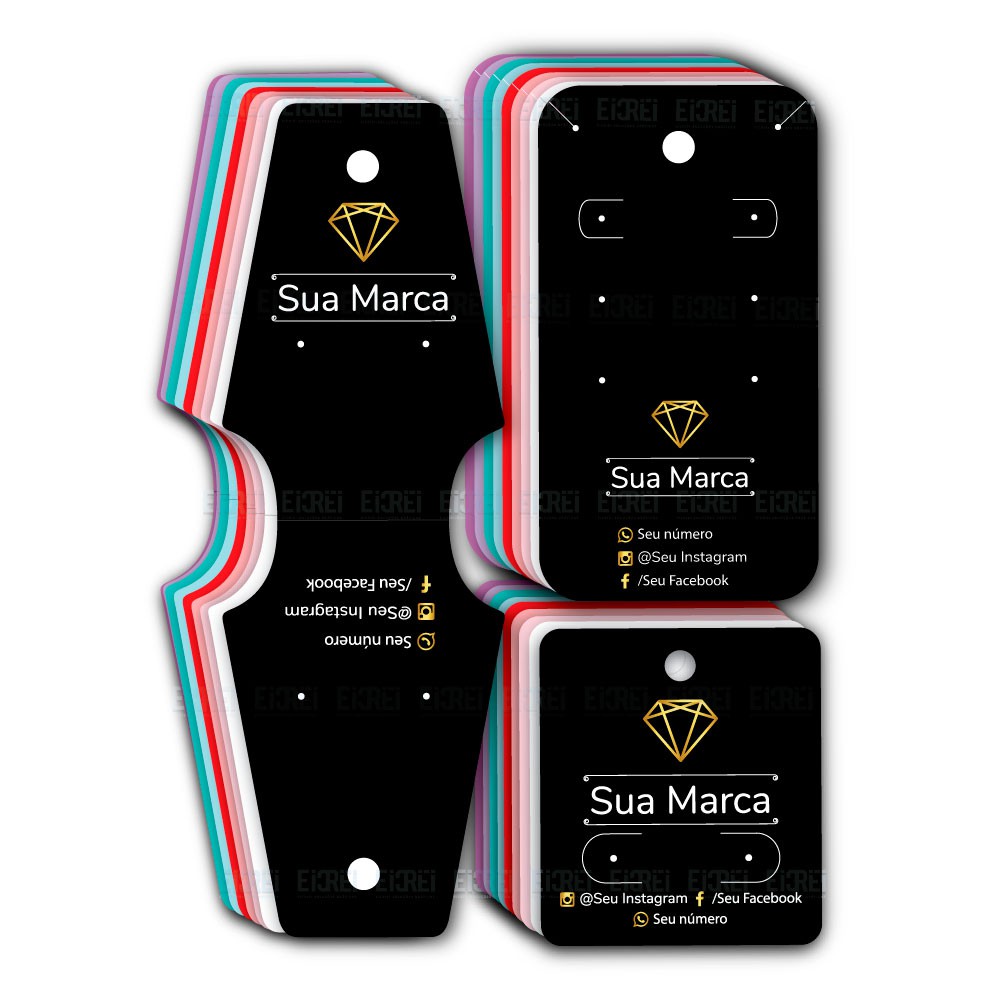 Kit tags personalizadas para semi joias, bijuterias Kit de cartelas | PMG