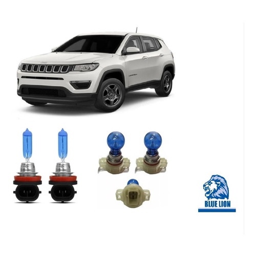 Jeep Compass Kit Lâmpada Farol Super Branca