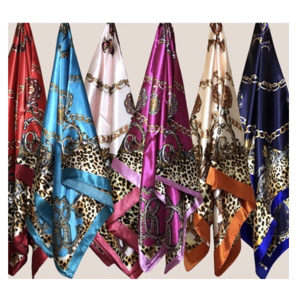 Lenços Algodão ou Cetim Seda Elegante Primavera（várias estampas) / Cor  Aleatório / 1 PC em Oferta na Shopee