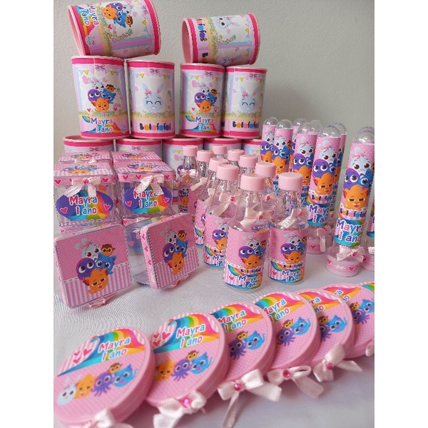 Kit Lembrancinhas Personalizadas Bolofofo Rosa -50 Itens | Festa Menina Aniversário