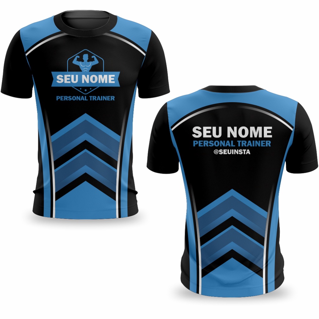 Camiseta Camisa Personal Trainer Personalizada Azul Gamer Fitness ...