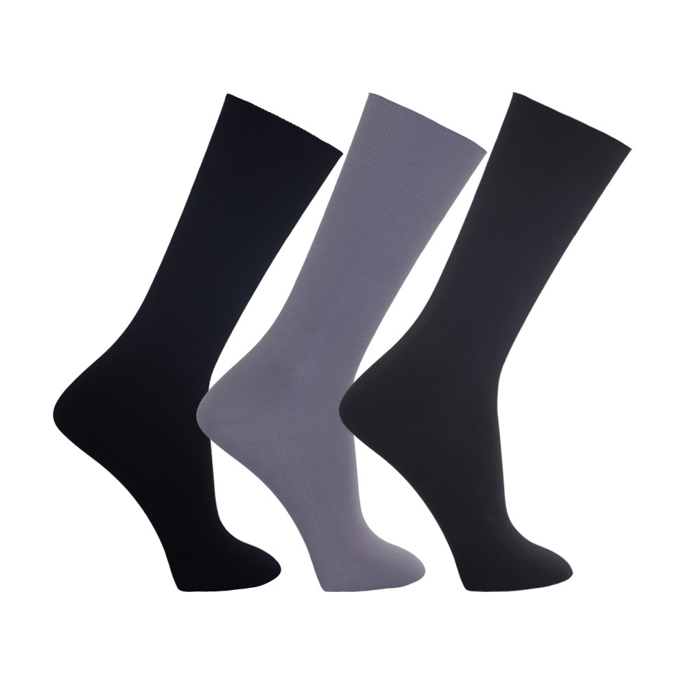 Kit 3 Pares Meias Social Poliamida Masculina Original Meia Fina Masculino Cano Longo Cano Alto Terno