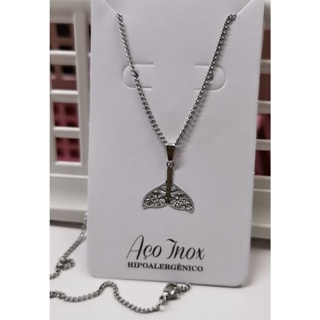 Colar de  Aço Inoxidável com pingente Feminino/muitos modelos em Oferta na Shopee