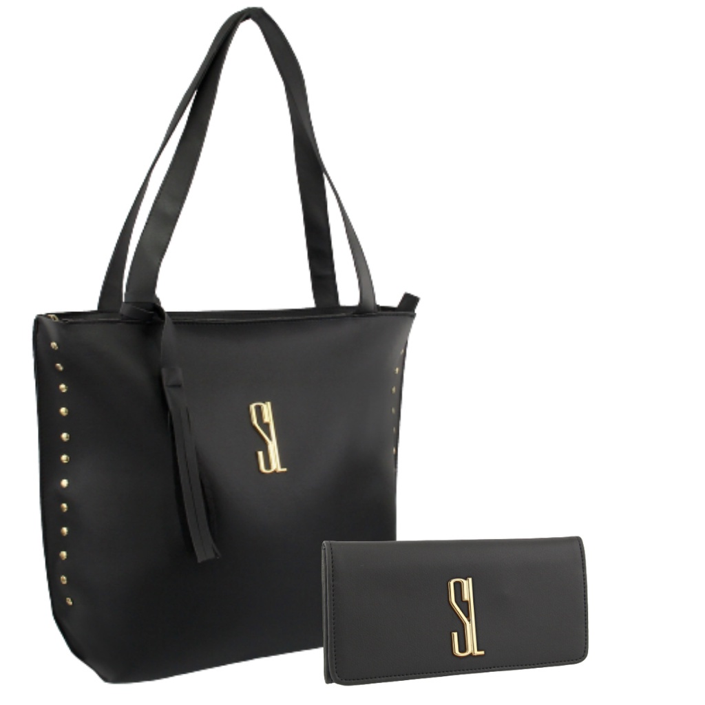 bolsa sacola SL com carteira de brinde preto produto na promoção PROMOÇÃO RELAMPAGO DA SEMANA.