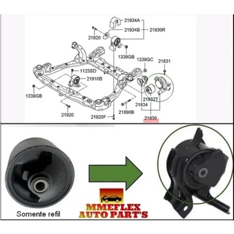 Bucha Refil Coxim Motor Lado Esquerdo Hyundai Azera 05 - 11