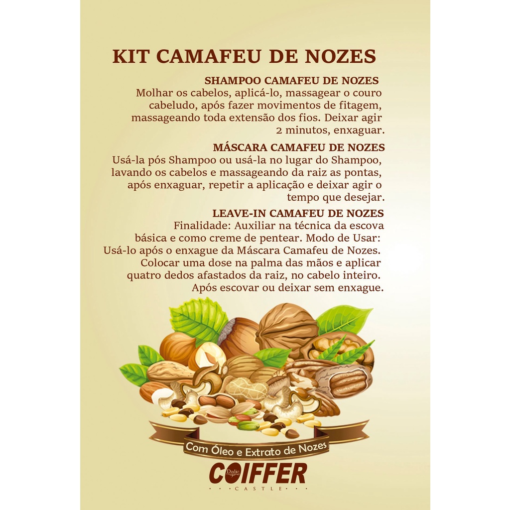 Kit Camafeu de Nozes Coiffer 3 passos