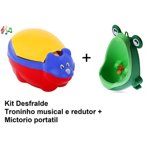 Kit Desfralde Troninho Musical E Redutor + Mictório Infantil 3 ventosas micbaby