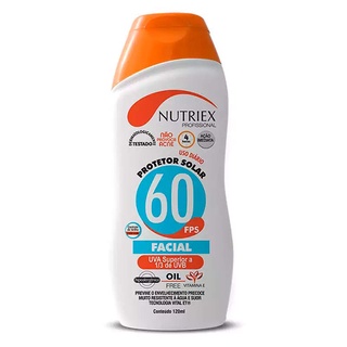 Protetor Blolqueador Solar Facial FPS 60 Bisnaga 120 ML NUTRIEX