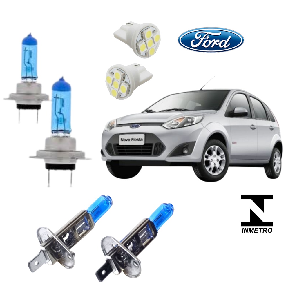 Kit Lampada Farol Super Branca Ford Fiesta 2011 2012 2013 2014 2015 2016 + Brinde PROMOÇÃO SHOPEE em Oferta na Shopee