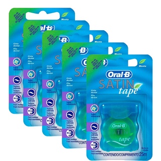 Kit 5 Fio Dental Oral-b Satin Tape 25m em Oferta na Shopee
