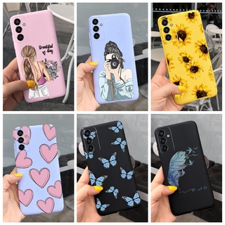 Samsung Galaxy M13 SM-M135F Bonito Girassol Estampa De Garota Capa De Celular M13 4G Candy Color Silicone Macia